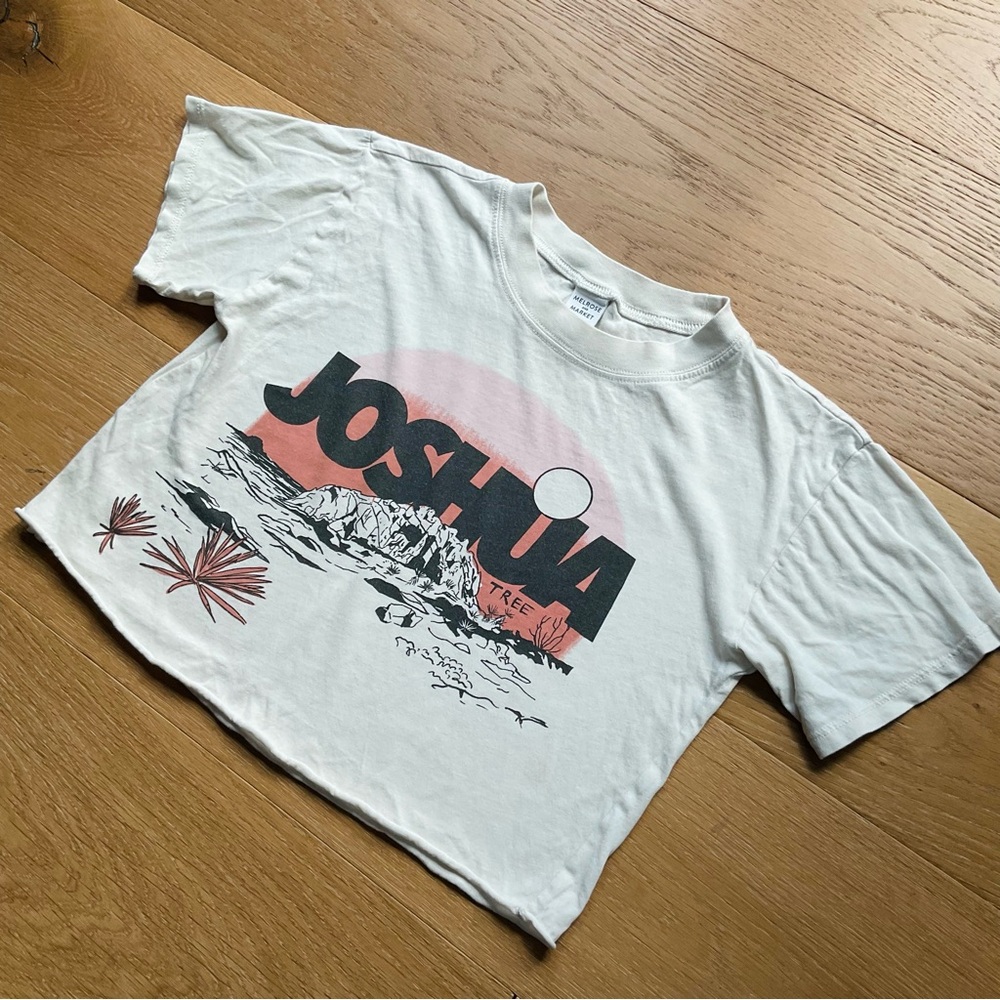 Joshua Tree Gorpcore Outdoorsy Boho Retro Cropped T-Shirt Girls Medium (8/10) - Picture 2 of 5